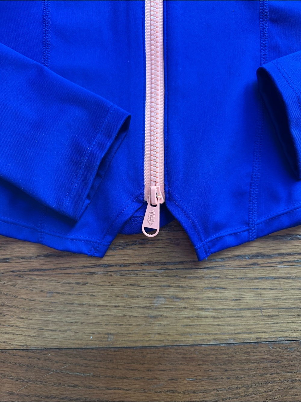 FP Movement by Free People Royal Blue Hooded Zip Jacket Peach Zipper cropped XS - Picture 3 of 7